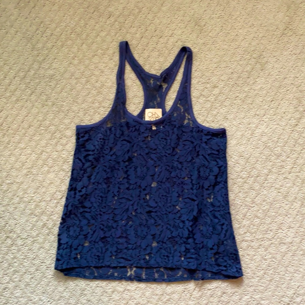 Cha Sor navy lace tank/cami size small